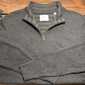 Billy Reid Men’s Long Sleeve Dark Gray Quarter Zip